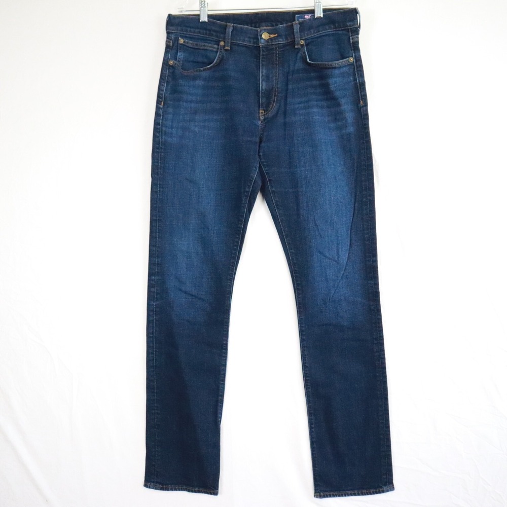 Vineyard Vines Jeans Mens 34x34 Slim Straight 5-Pocket‎ Stretch Flex Denim Blue